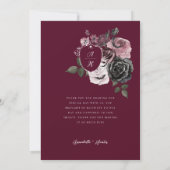 スクリプト棺の写真ゴシックハロウィン結婚ズ サンキューカード (裏面)