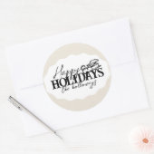 スクリプト楕円の手描き冬エレガントのスレッド ラウンドシール (封筒)