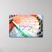 スクリプト楽しむカーニバル観覧車の写真はっきりした キャンバスプリント (正面)