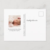 スクリプト歓迎ベビー写真 案内ポストカード (裏面)