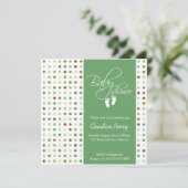 スクリプト水玉模様ベビーシャワー招待状 招待状 (スタンド正面)