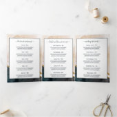 スクリプト水色ピンクブラック金ゴールドサロンパンフレット 三つ折りカード (内部)