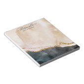 スクリプト水色ピンクブラック金ゴールド大理石事業 ノートパッド (アングル)