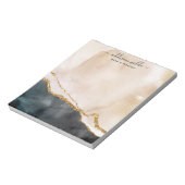 スクリプト水色ピンクブラック金ゴールド大理石事業 ノートパッド (回転)