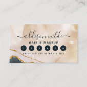 スクリプト水色ピンクブラック金ゴールド大理石事業 ロイヤリティカード (正面)