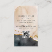 スクリプト水色ピンクブラック金ゴールド大理石事業 割引カード (裏面)