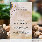 スクリプト水色ピンクブラック金ゴールド大理石事業 紹介カード