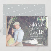 スクリプト済みおめでたい日の写真カードでのお知らせ セーブザデート (正面/裏面)