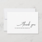 スクリプト渦巻形の白黒結婚のサンキューカード サンキューカード (正面)