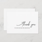 スクリプト渦巻形の白黒結婚のサンキューカード サンキューカード (正面/裏面)