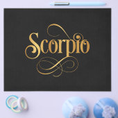 スクリプト渦巻形の〔占星術の〕十二宮図署名蠍座金ゴールド(黒) チラシ (シングル)