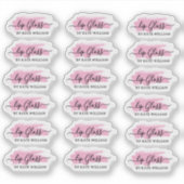 スクリプト澄んピンクのリップグロスラベル シール (正面)