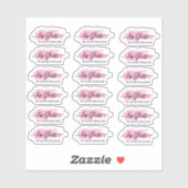 スクリプト澄んピンクのリップグロスラベル シール (シート)