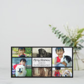 スクリプト白木6枚フォトコラージクリスマス シーズンカード (スタンド正面)