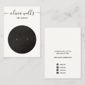 スクリプト白黒イヤリング表示名刺 名刺 (正面/裏面)