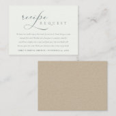 スクリプト白黒レシピ要求ブライダルシャワー エンクロージャーカード (正面/裏面)