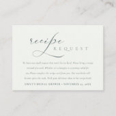 スクリプト白黒レシピ要求ブライダルシャワー エンクロージャーカード (正面)