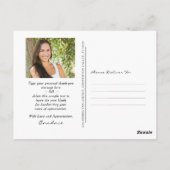 スクリプト白黒写真卒業ありがとう ポストカード (裏面)