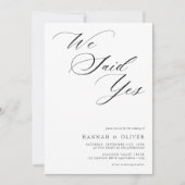 スクリプト白黒書私たちはYesの言っ結婚た 招待状 (正面)