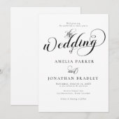 スクリプト白黒結婚の数 招待状 (正面/裏面)