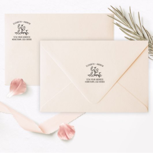 スクリプト祝レットの結婚差出人住所スタンプ セルフインキングスタンプ