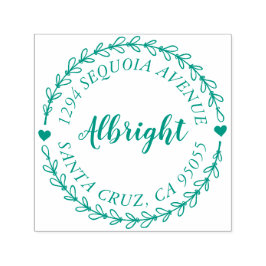 スクリプト素朴と手書きリース差出人住所 セルフインキングスタンプ