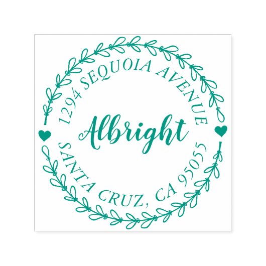 スクリプト素朴と手書きリース差出人住所 セルフインキングスタンプ (デザイン)