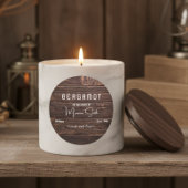 スクリプト素朴ウッドキャンドルラベル 長方形シール