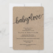 スクリプト素朴クラフトベビーラブシャワー 招待状 (正面)