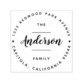 スクリプト素朴ラウンドファミリ名差出人住所 セルフインキングスタンプ