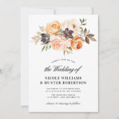 スクリプト素朴秋フローラ結婚の 招待状 (正面)