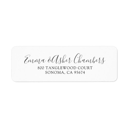 スクリプト結婚した名の新しい差出人住所ラベル ラベル (正面)