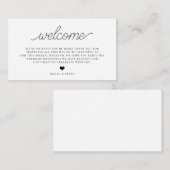 スクリプト結婚のようこそバッグ挿入カード エンクロージャーカード (正面/裏面)