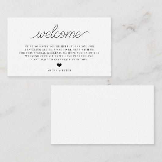 スクリプト結婚のようこそバッグ挿入カード エンクロージャーカード (正面/裏面)