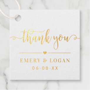 スクリプト結婚のモノグラム金ゴールド フェイバータグ