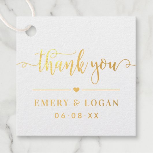 スクリプト結婚のモノグラム金ゴールド フェイバータグ (正面)