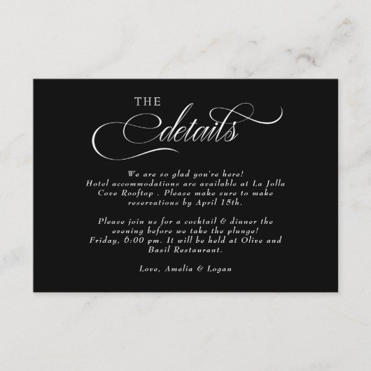 スクリプト結婚の詳細 エンクロージャーカード (正面)