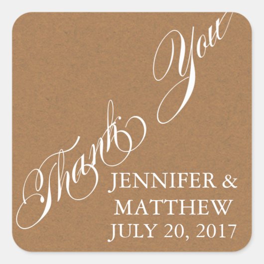 スクリプト結婚のTHANK YOU LABELS スクエアシール (正面)