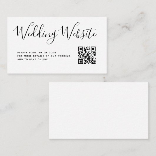 スクリプト結婚のWebサイト詳細QRコードエンクロージャ ノートカード (正面/裏面)