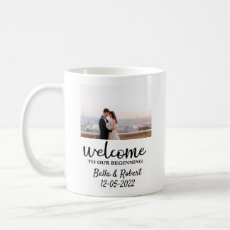 スクリプト結婚のWelcome Sign Foam Board コーヒーマグカップ