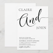 スクリプト結婚式招待状 招待状 (正面/裏面)
