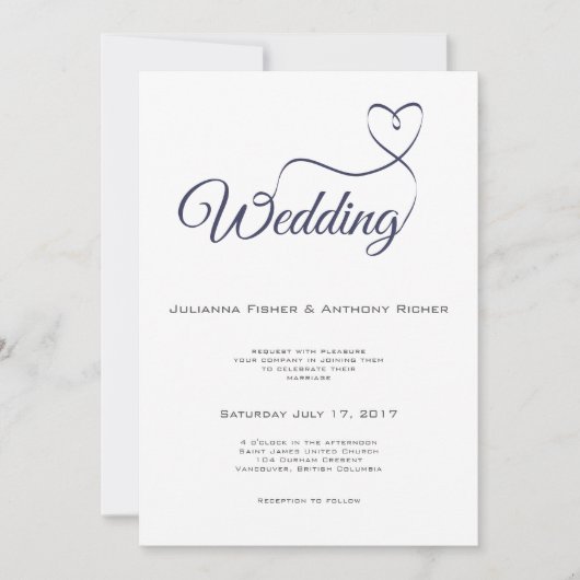 スクリプト結婚式招待状 招待状 (正面)