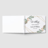 スクリプト緑のグリッター結婚フレームのゲストブック ゲストブック (全面)