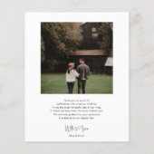 スクリプト署名ハート写真結婚の感謝 チラシ (裏面)