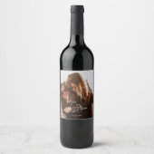 スクリプト署名ハート結婚写真 ワインラベル (正面)