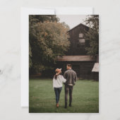 スクリプト署名ハート結婚写真 招待状 (裏面)