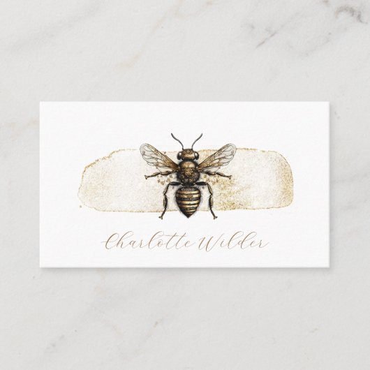 スクリプト署名パーソナライズされた金ゴールドBee コーリングカード (正面)