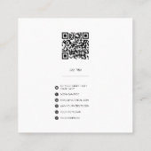 スクリプト署名プロフェッショナル最小限のQRコード スクエア名刺 (裏面)