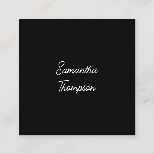 スクリプト署名プロフェッショナル最小限のQRコード スクエア名刺 (正面)