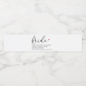 スクリプト花嫁の定義、ブライダルシャワー結婚、 ペットボトルラベル (シングルラベル)